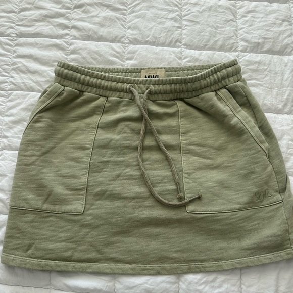 Madewell Light Olive Mini Skirt - Picture 2 of 6